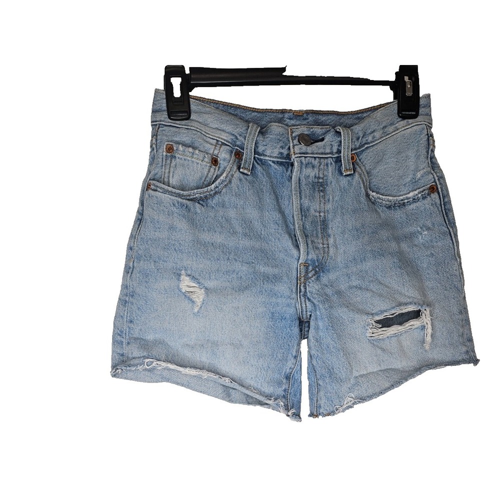 Levi's 501 Cutoff Shorts Distressed Light Wash High Rise ButtonFly Y2k Jorts